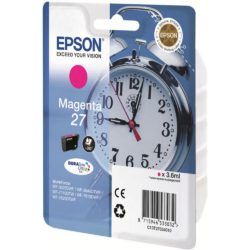 Epson Clock 27 DURABrite Ultra Ink, Ink Cartridge, Magenta Single Pack, C13T27034010